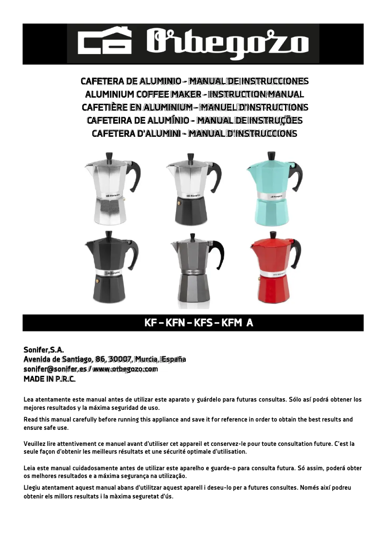 Page 1 de la notice Manuel utilisateur Orbegozo KFR 640