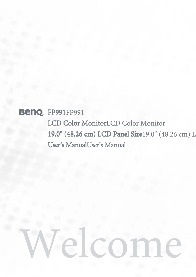 Page 1 de la notice Manuel utilisateur BenQ FP991