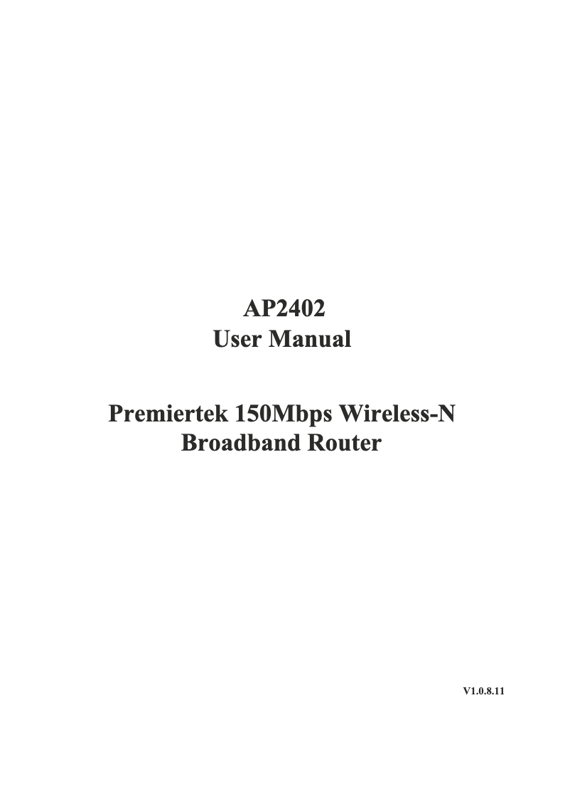 Page n°1 - Manuel utilisateur Premiertek Powerlink AP2402