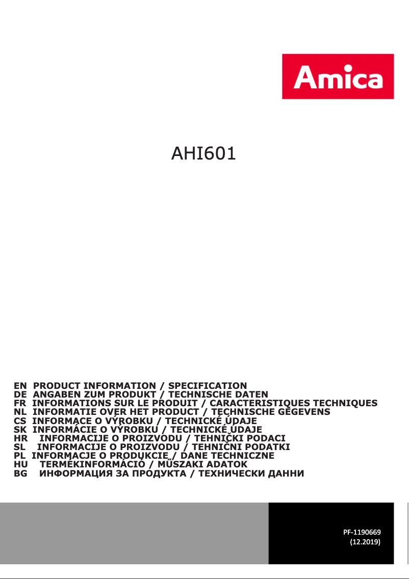 Image de la première page du manuel de l'appareil AHI601