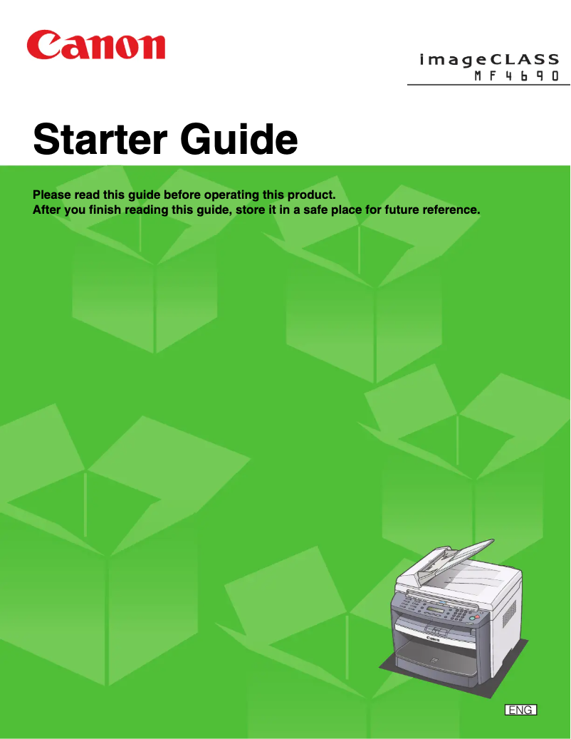 Page n°1 - Guide de démarrage rapide Canon imageCLASS MF4690