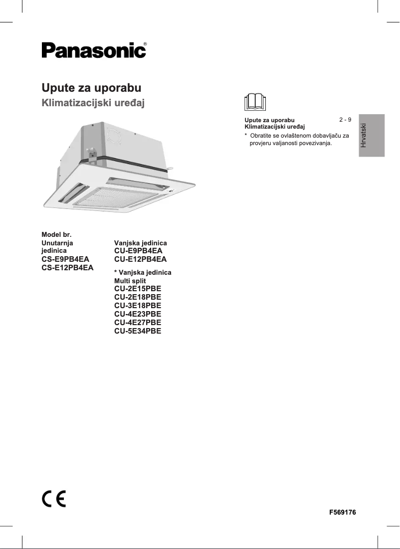 Página 1 del manual Manual de usuario Panasonic CU-E9PB4EA