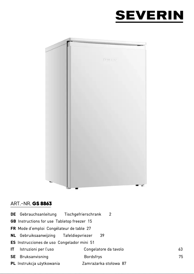 Image de la première page du manuel de l'appareil GS 8863