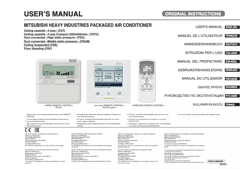 Page 1 de la notice Manuel utilisateur Mitsubishi FDTC