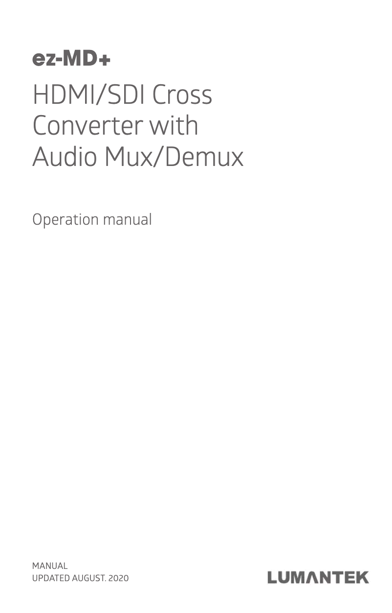 Image de la première page du manuel de l'appareil ez-MD+