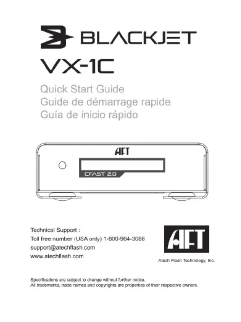 Page 1 de la notice Manuel utilisateur Atech Flash Technology Blackjet VX-1C
