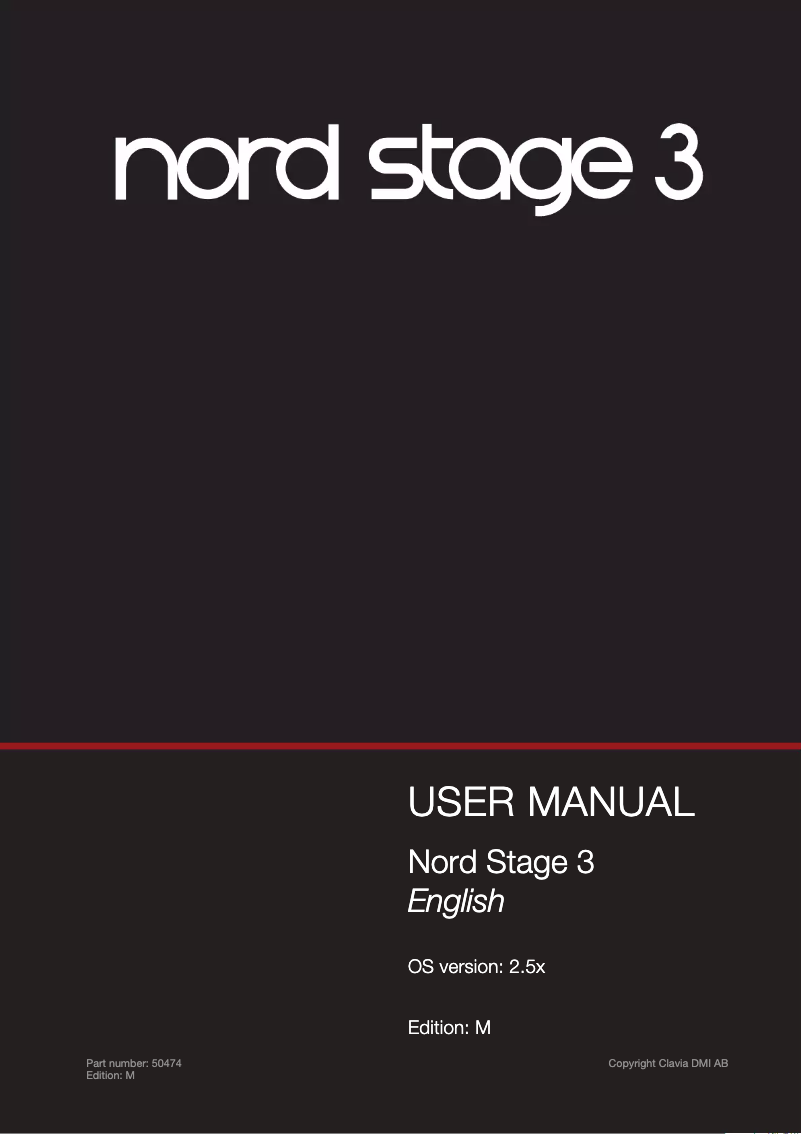Page 1 de la notice Manuel utilisateur Nord Stage 3