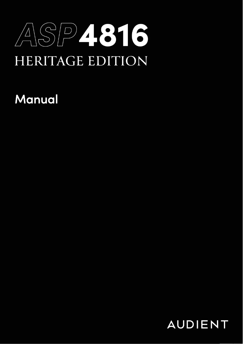 Page n°1 - Manuel utilisateur Audient ASP4816
