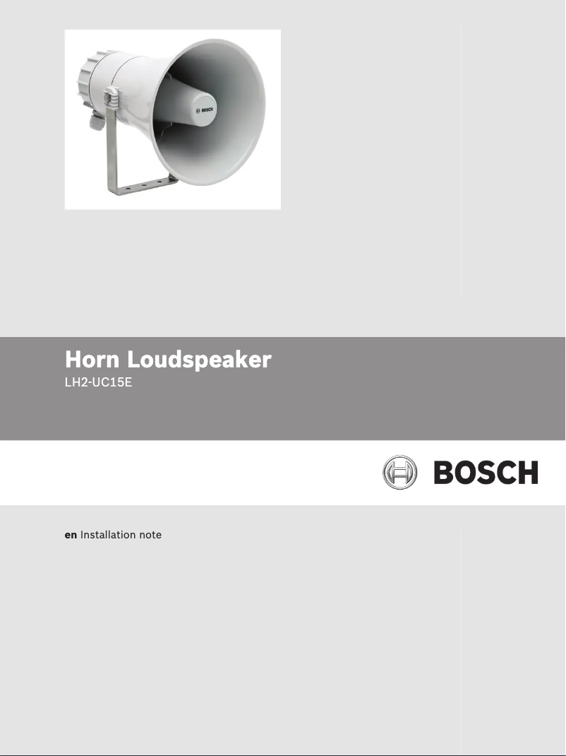 Page n°1 - Manuel utilisateur Bosch LH2-UC15E