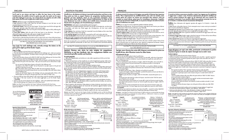 Page n°1 - Manuel utilisateur ThinkFun Laser Maze Junior