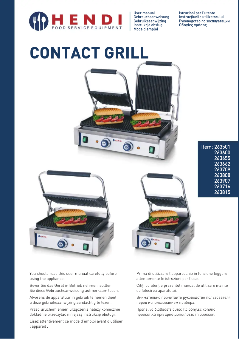 Page 1 of the manual User Manual Hendi 263501