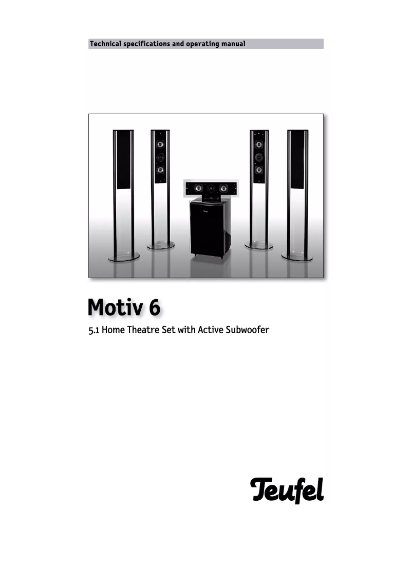 Page n°1 - Manuel utilisateur Teufel Motiv 6 Set L