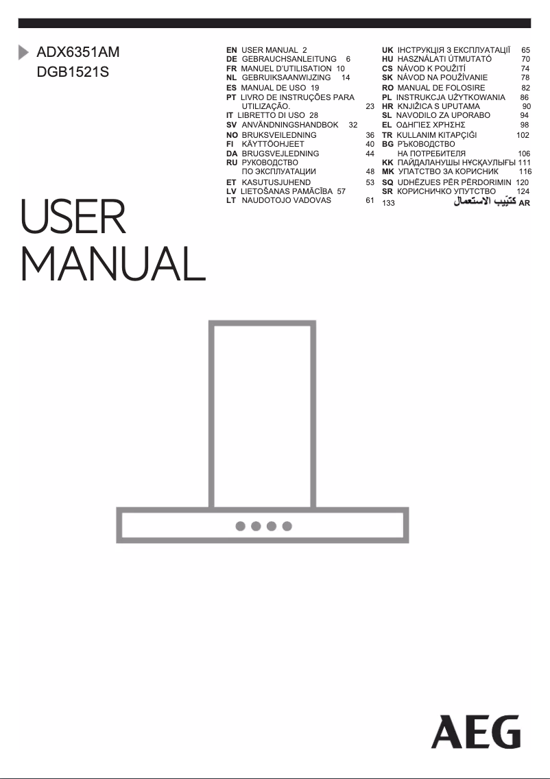 Page n°1 - Manuel utilisateur AEG DGB1521S