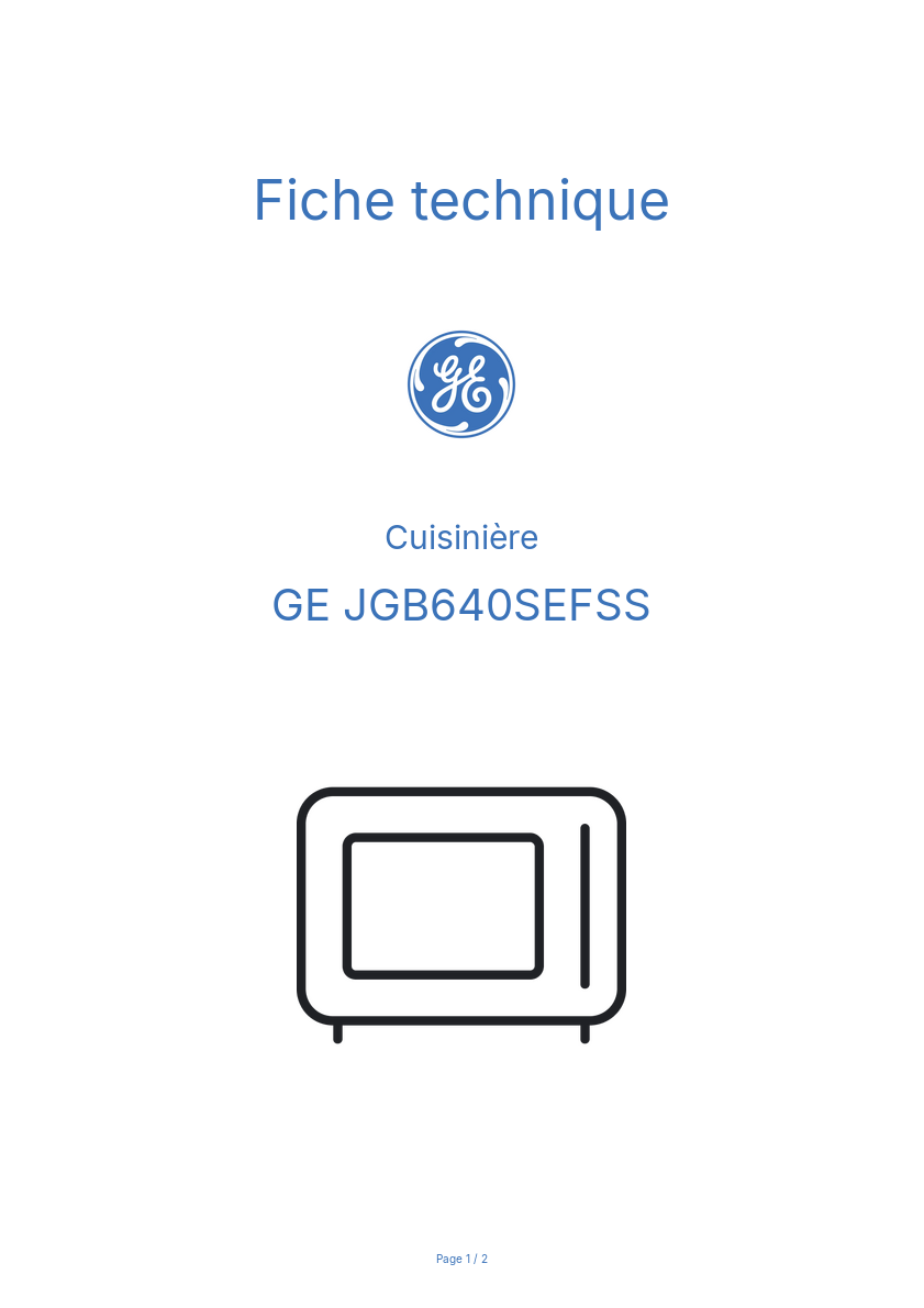 Image de la première page du manuel de l'appareil JGB640SEFSS