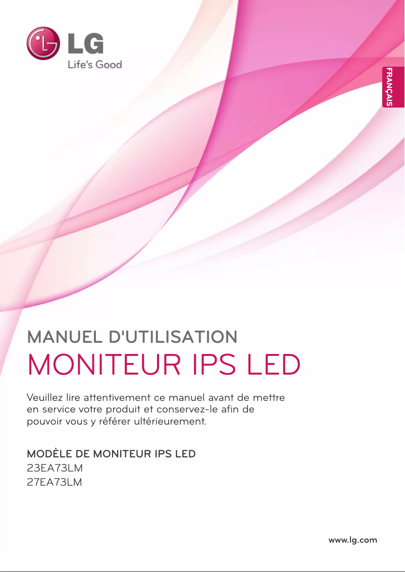 Page n°1 - Manuel utilisateur LG 23EA73LM-P