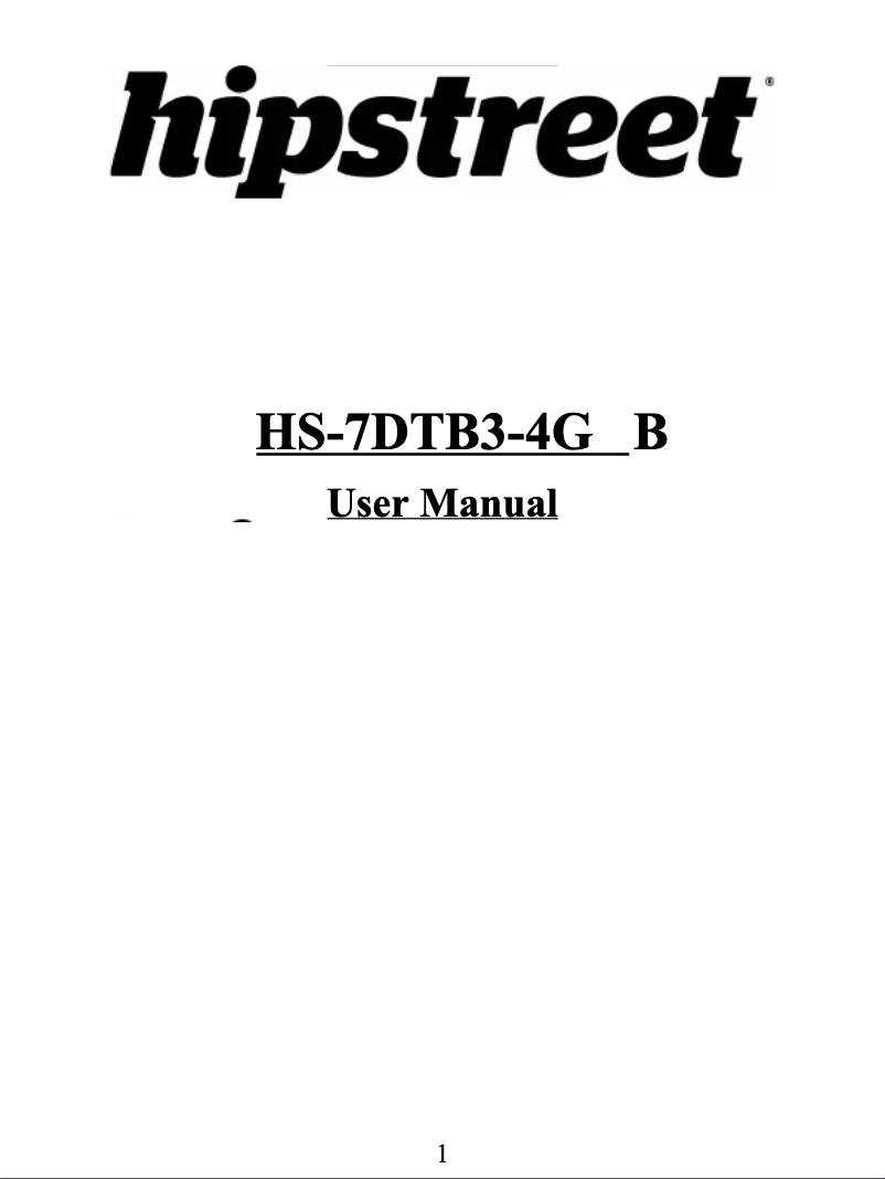 Page n°1 - Manuel utilisateur Hipstreet HS-7DTB3 Vektor
