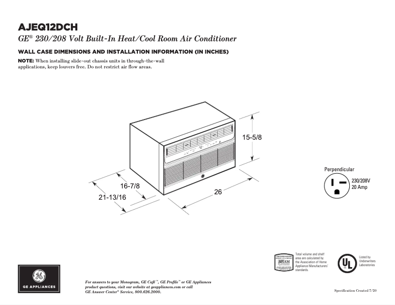 Image de la première page du manuel de l'appareil AJEQ12DCH