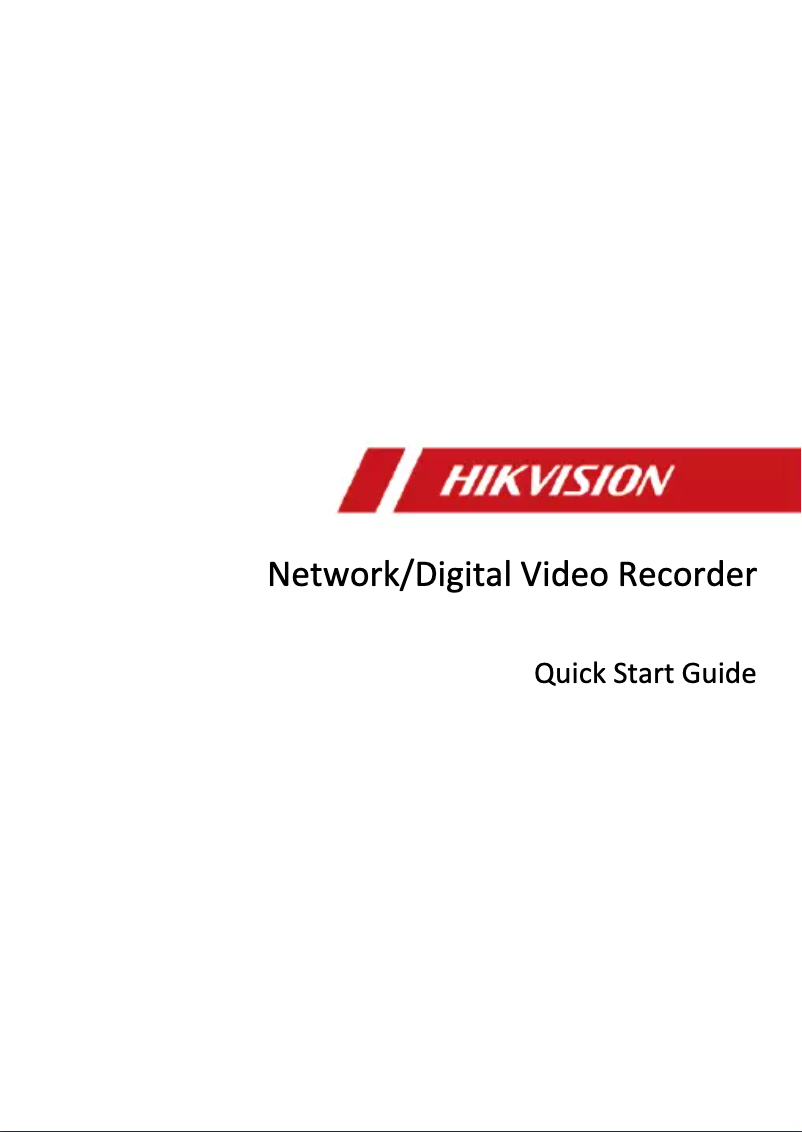 Page n°1 - Guide de démarrage rapide Hikvision NVR-104MH-D