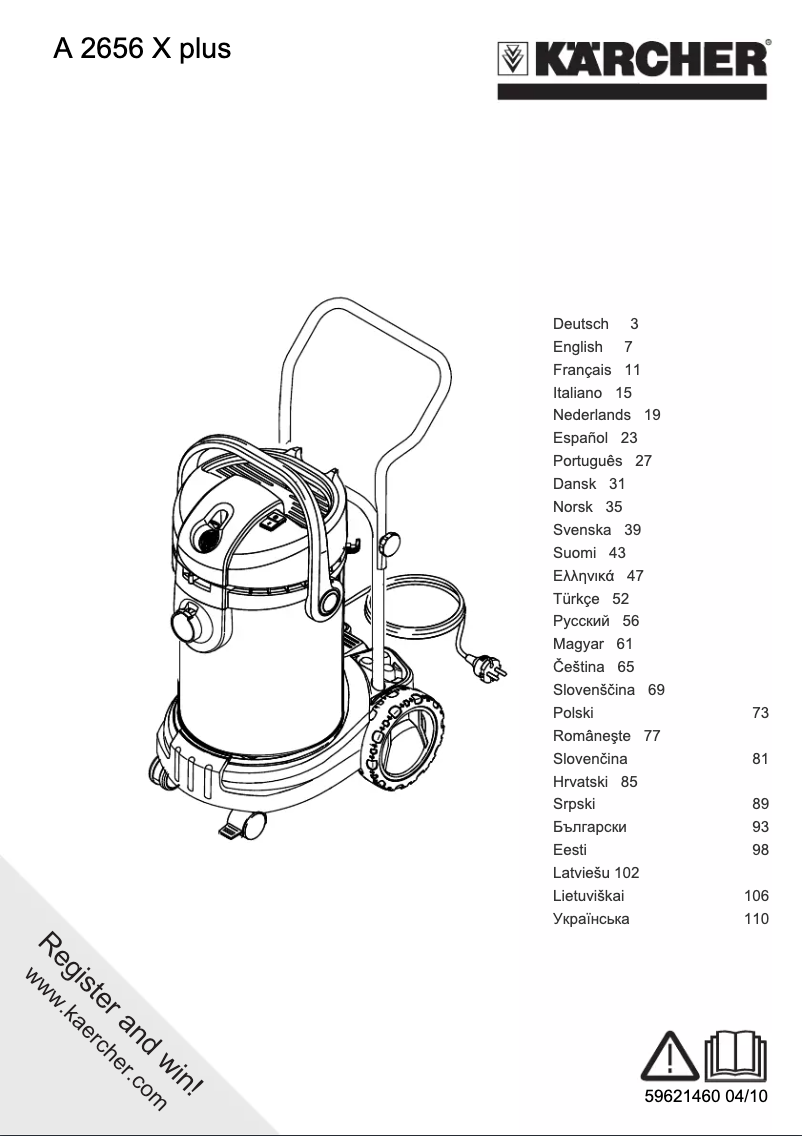 Page n°1 - Manuel utilisateur Kärcher A 2656 X Plus