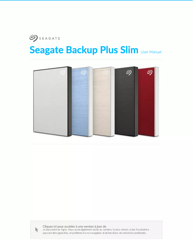 Page n°1 - Manuel utilisateur Seagate Backup Plus Slim