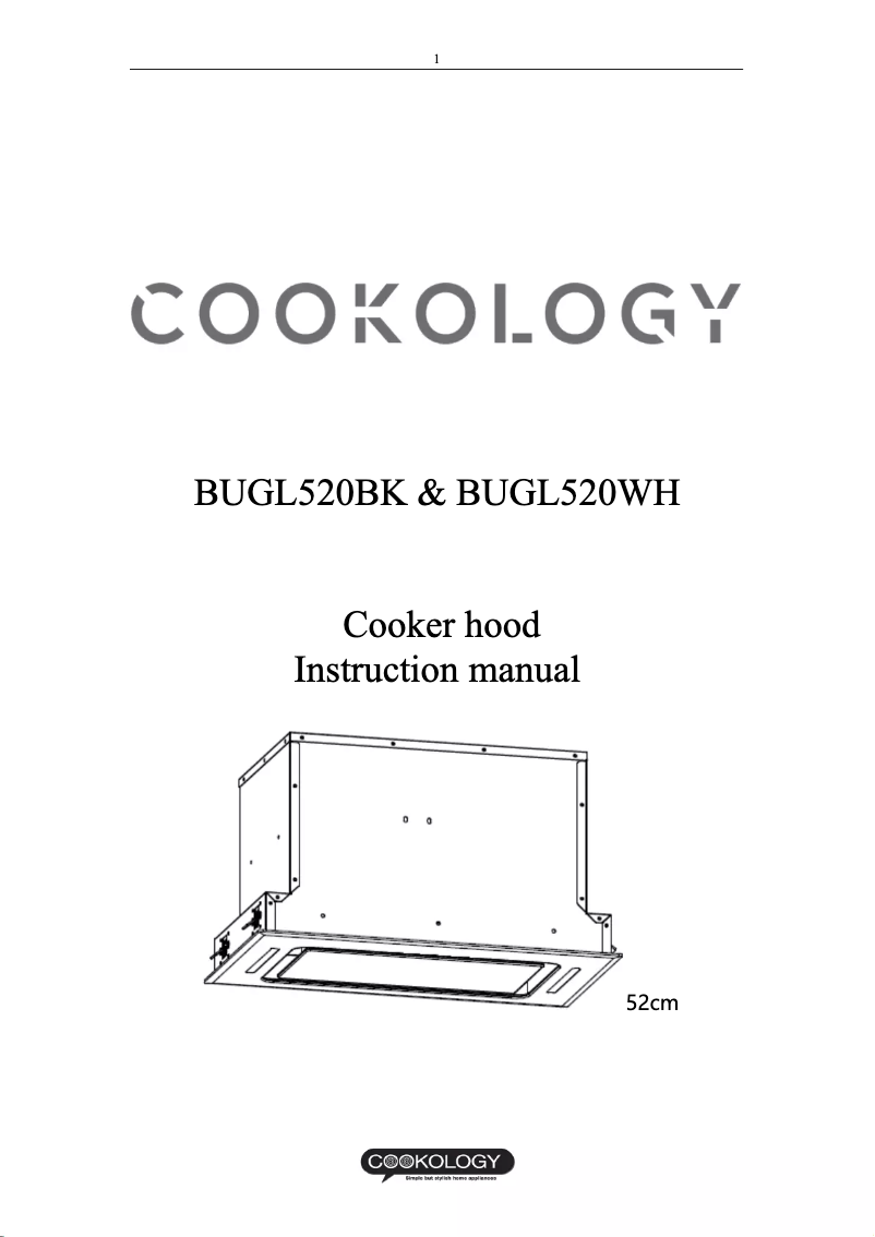 Page 1 de la notice Manuel utilisateur Cookology BUGL520BK