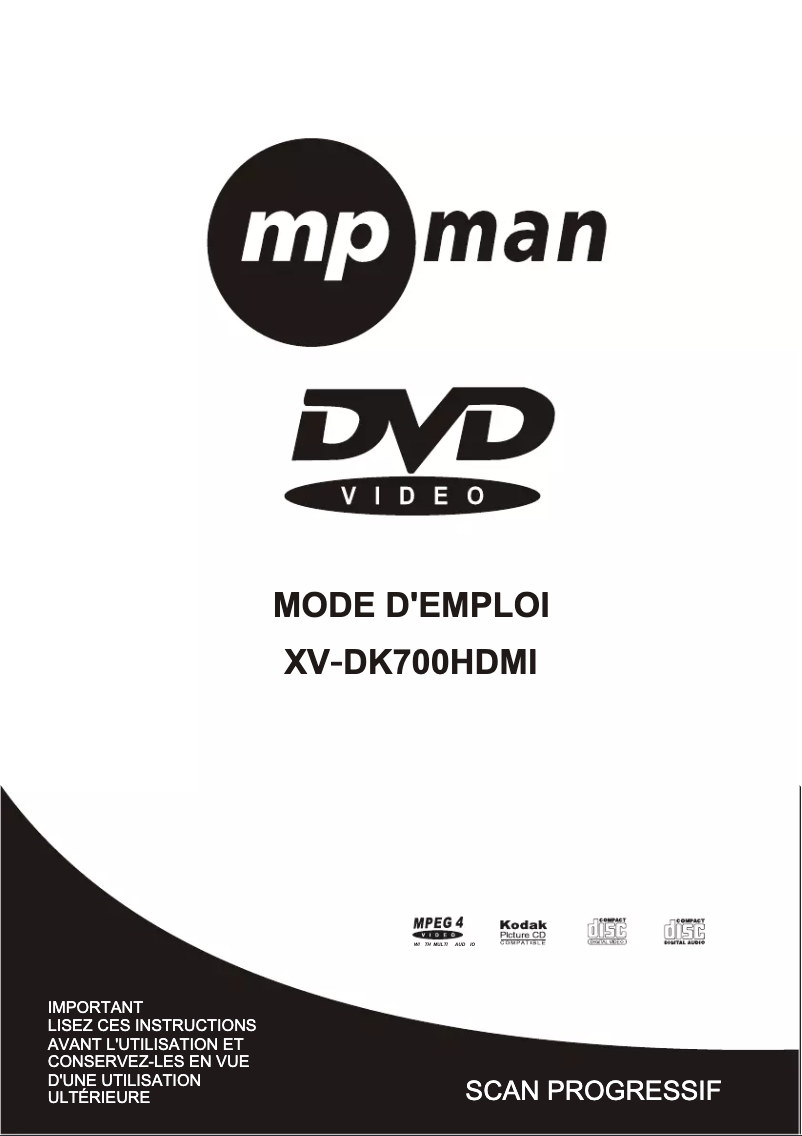 Page n°1 - Manuel utilisateur Mpman XVDK700 HDMI