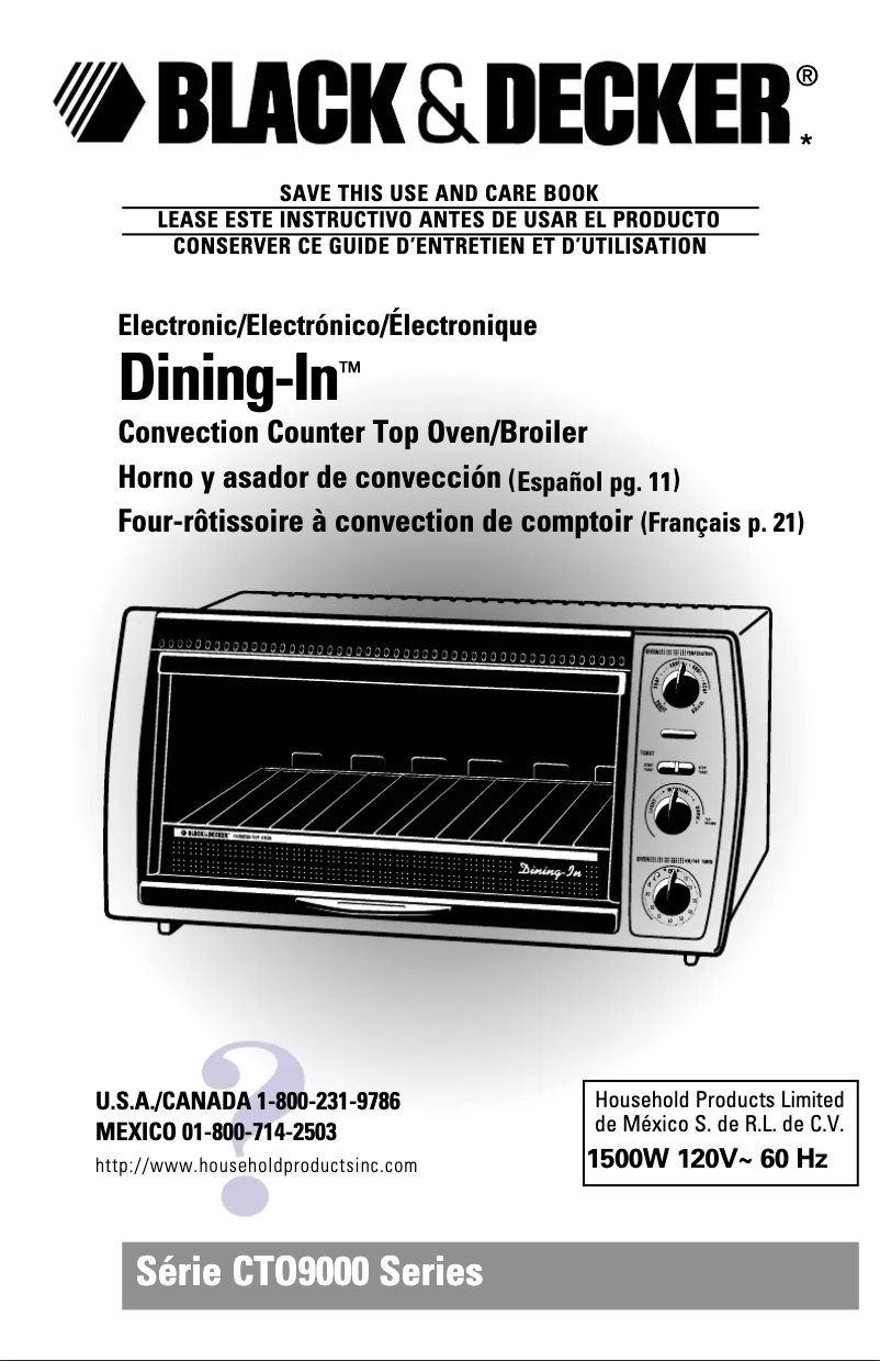 Page 1 de la notice Manuel utilisateur Black & Decker CTO9000