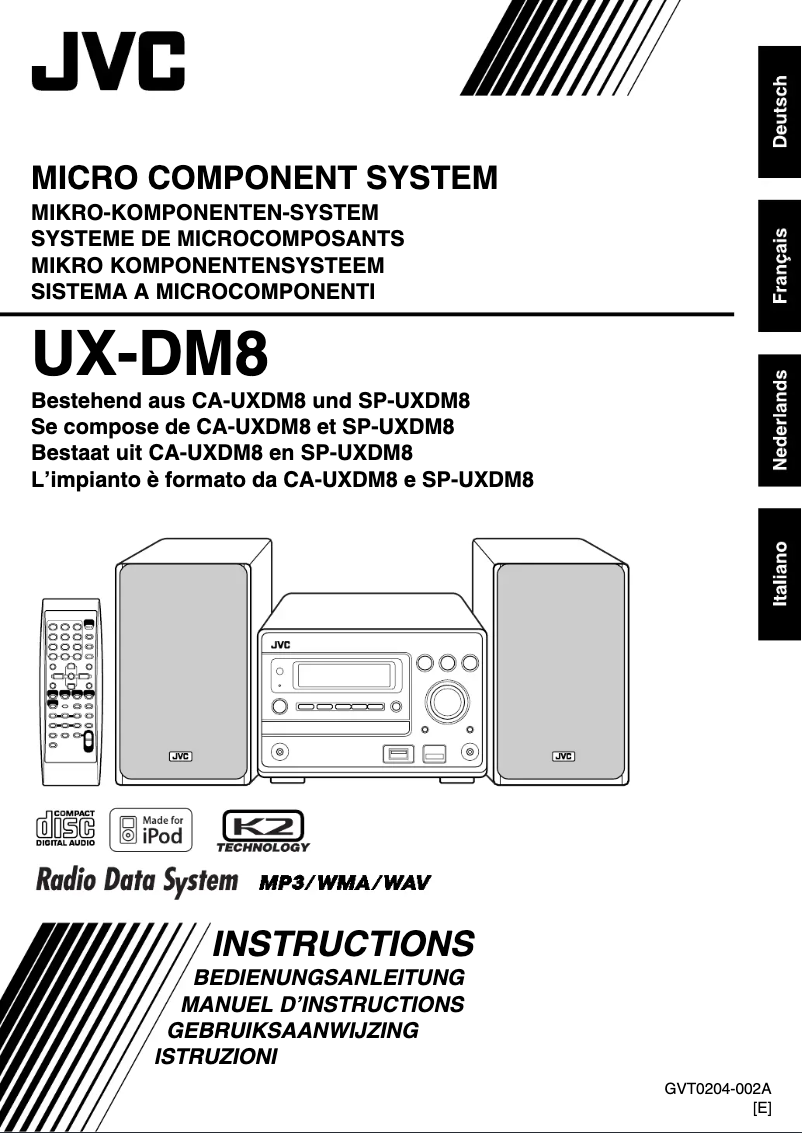 Page 1 de la notice Manuel utilisateur JVC UX-DM8