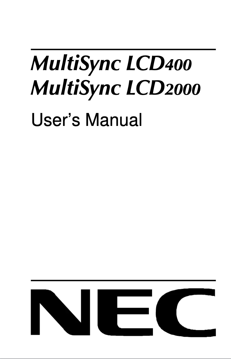Página 1 del manual Manual de usuario NEC MultiSync LCD2000