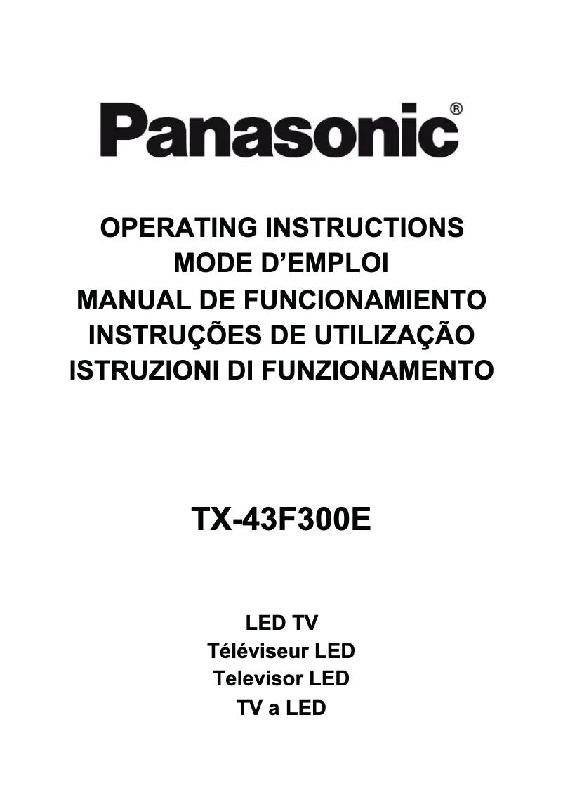 Imagen de la primera página del manual del dispositivo Viera TX-43F300E