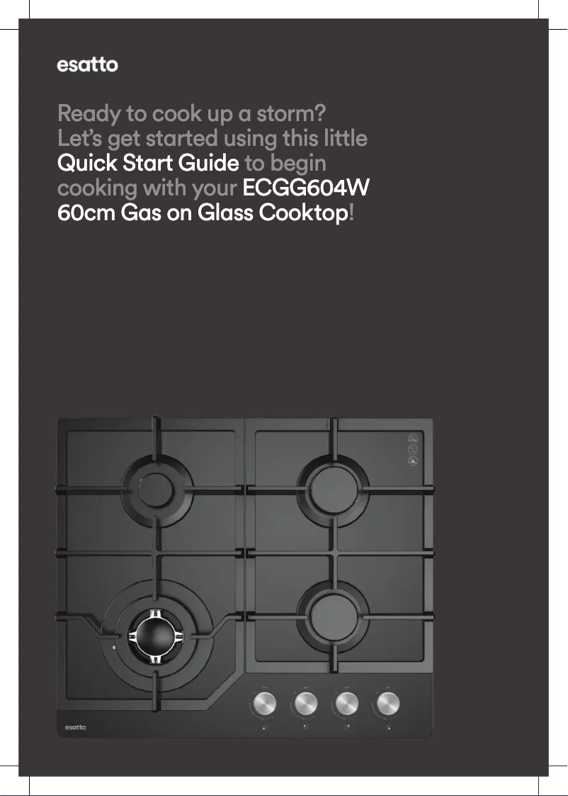 Page 1 de la notice Guide de démarrage rapide Esatto ECGG604W