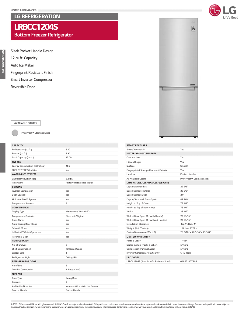 Image de la première page du manuel de l'appareil LRBCC1204S