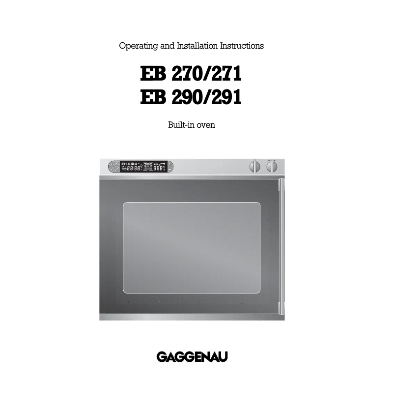 Página 1 del manual Manual de usuario Gaggenau EB 270 110