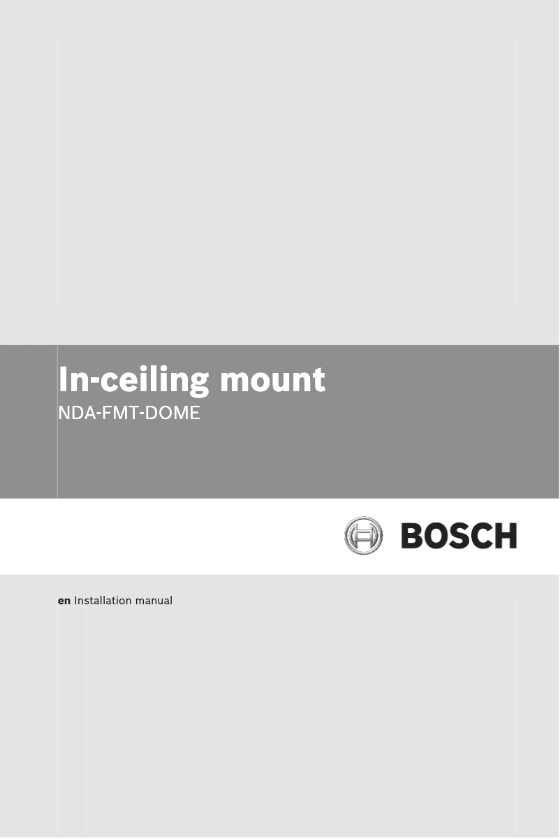 Page n°1 - Manuel utilisateur Bosch NDA-FMT-DOME