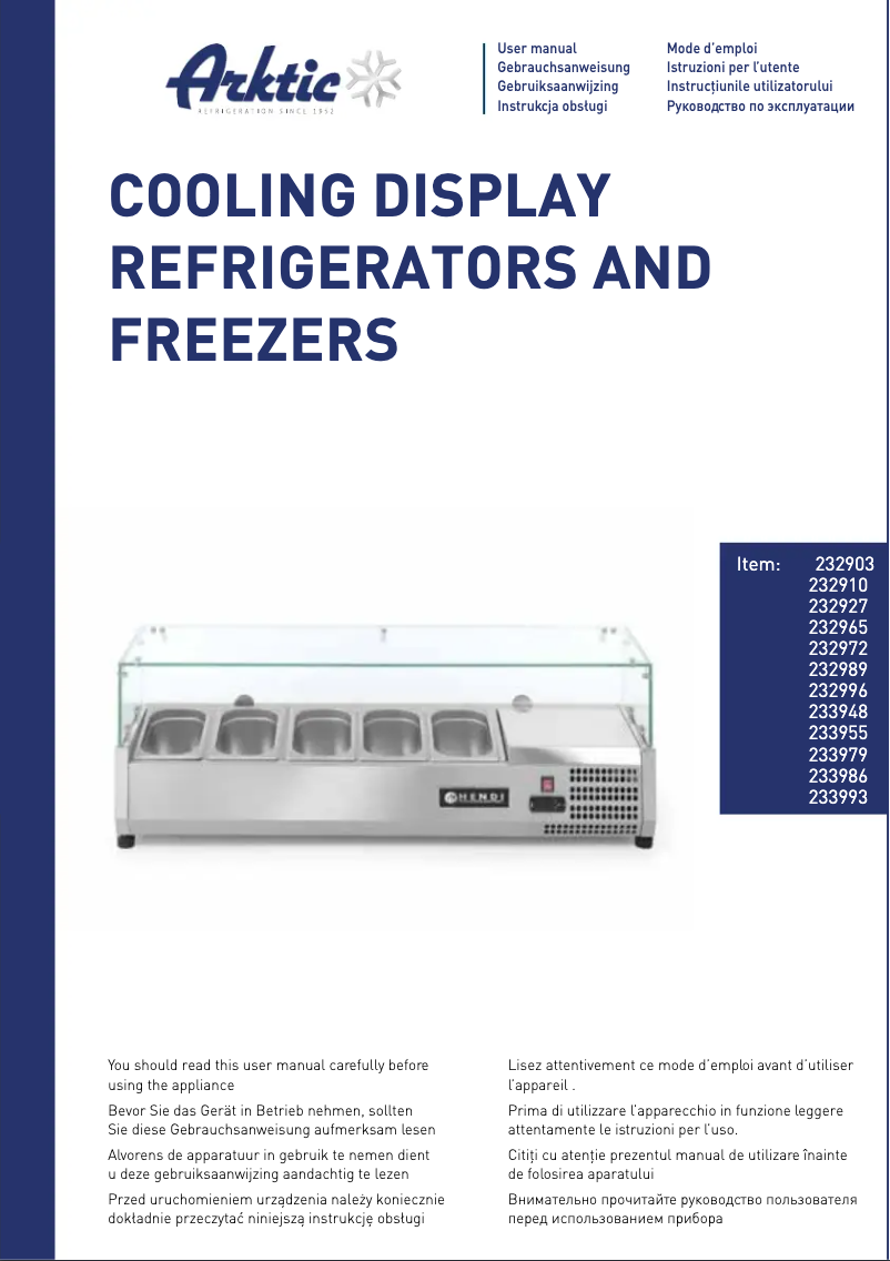 Page n°1 - Manuel utilisateur Arktic 232903