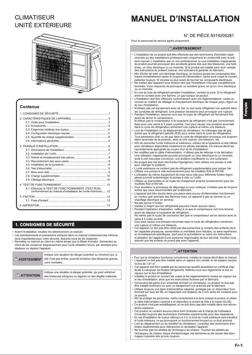 Image de la première page du manuel de l'appareil AOHG14KBTA2