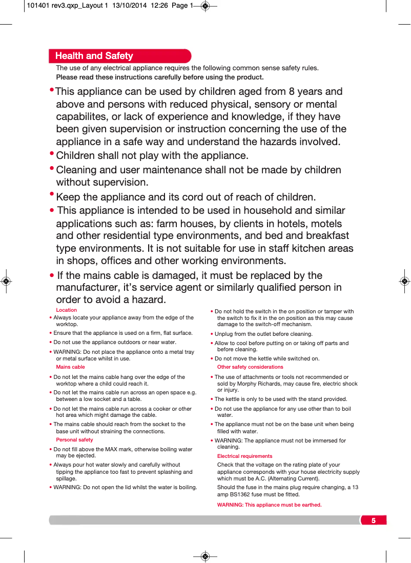 Image de la première page du manuel de l'appareil Chroma 101401