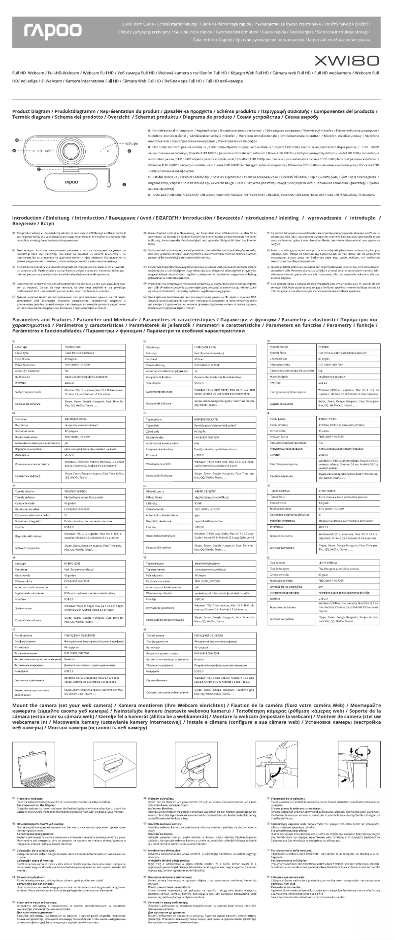 Page n°1 - Manuel utilisateur Rapoo XW180