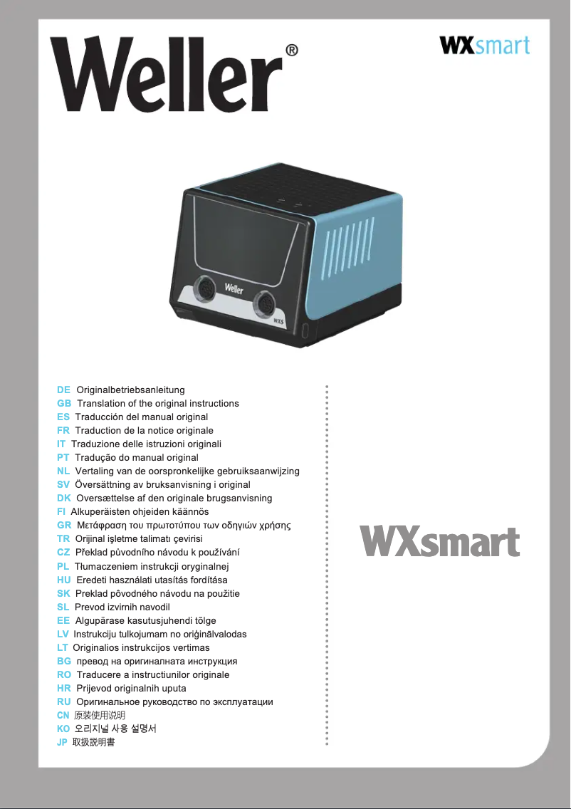 Page n°1 - Instructions de sécurité Weller WXsmart