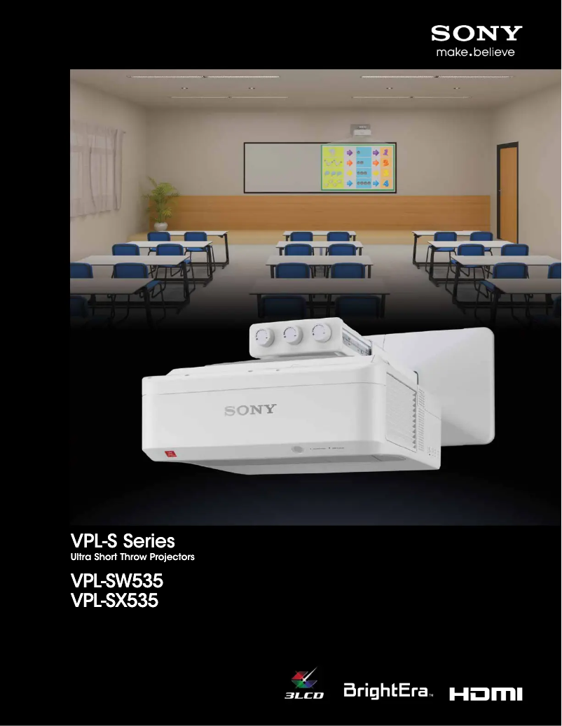 Page 1 de la notice Brochure Sony VPL-SW535