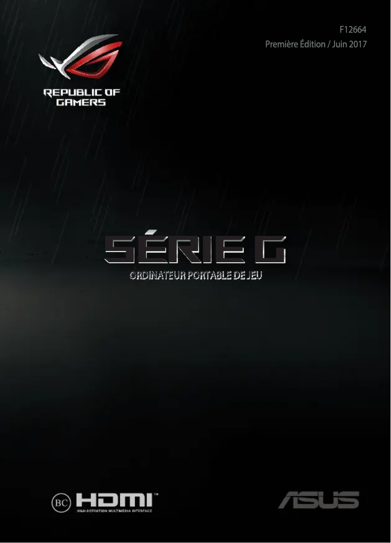 Image de la première page du manuel de l'appareil ROG Strix GL503VM