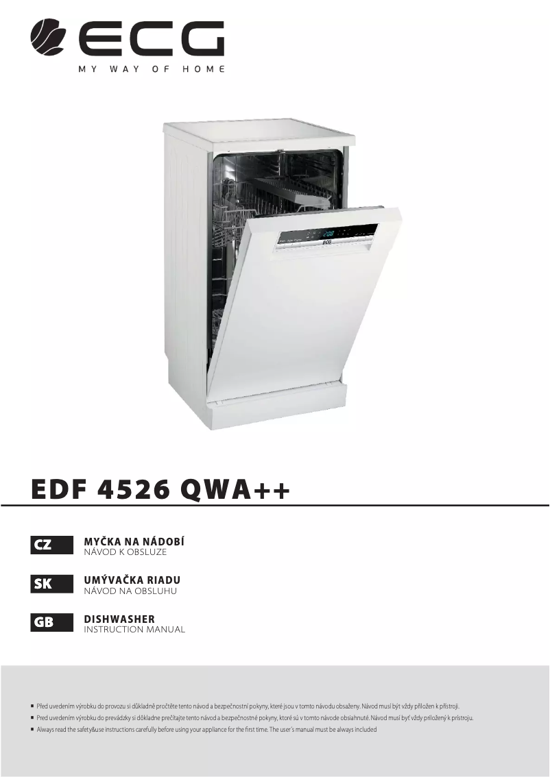 Page 1 de la notice Mode d'emploi ECG EDF 4526 QWA++