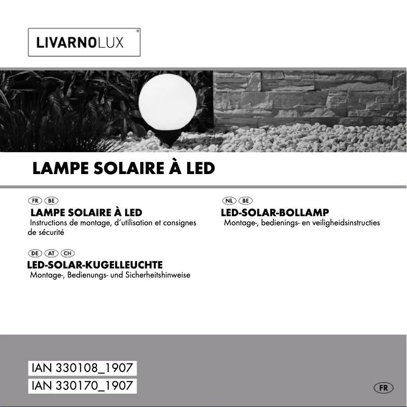 Page 1 de la notice Manuel utilisateur Livarno Lux IAN 330170