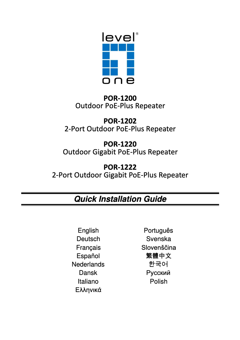 Page 1 de la notice Mode d'emploi LevelOne POR-1222