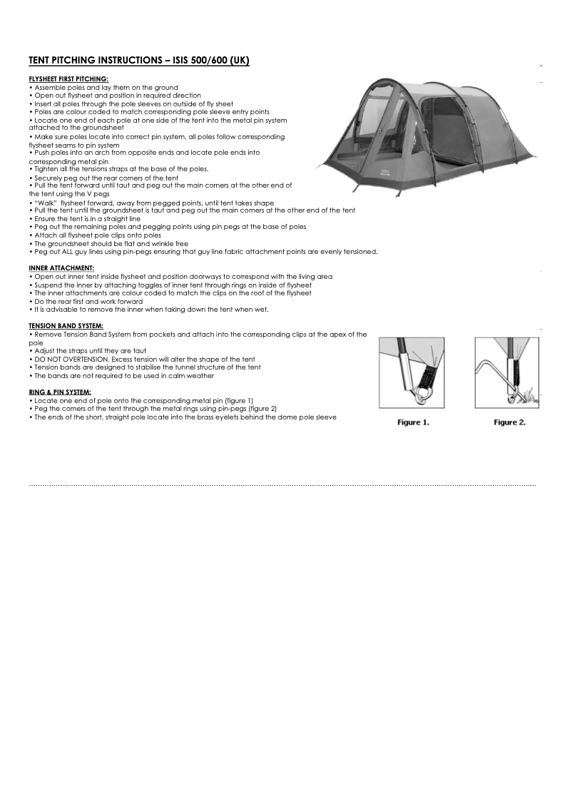Page n°1 - Manuel utilisateur Vango Isis V 600