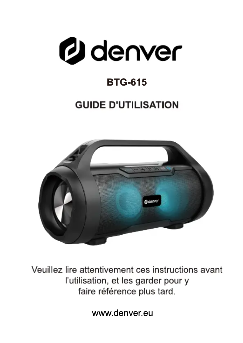 Image de la première page du manuel de l'appareil BTG-615