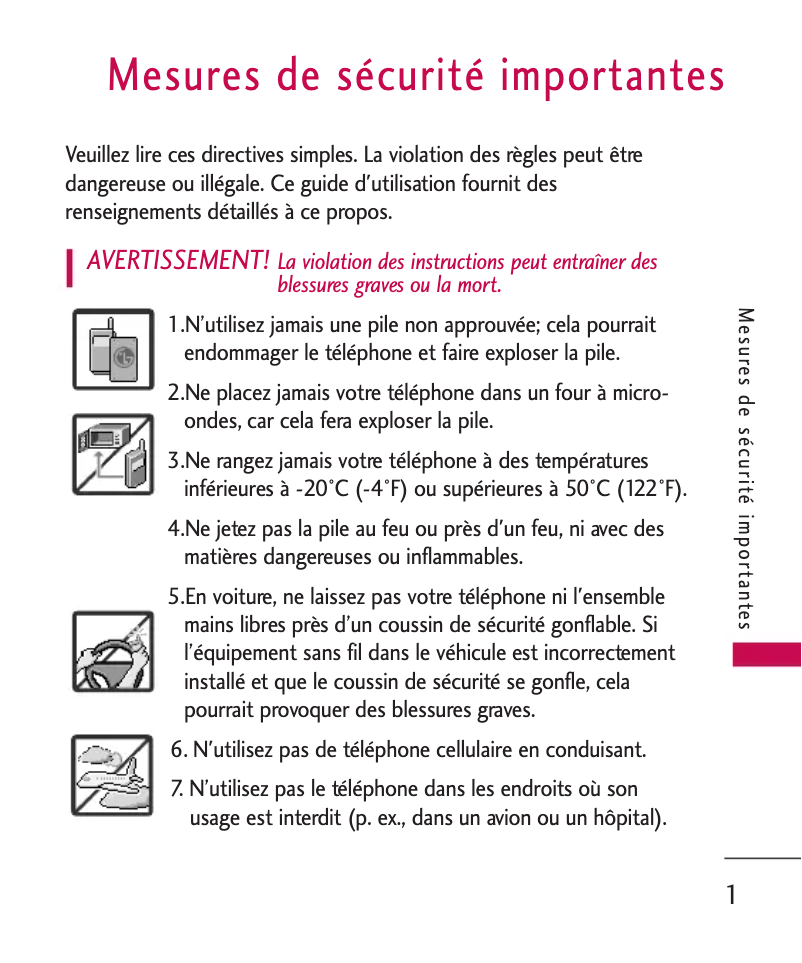 Page n°1 - Manuel utilisateur LG CX5500