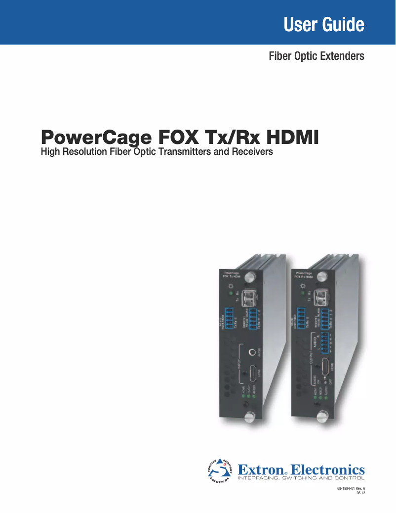 Image de la première page du manuel de l'appareil PowerCage FOX Rx HDMI MM
