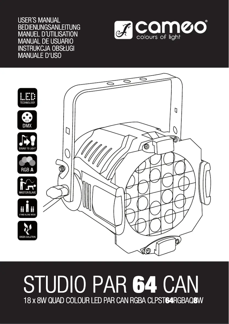 Image de la première page du manuel de l'appareil Studio PAR 64 CAN