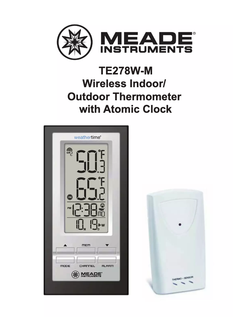 Image de la première page du manuel de l'appareil TE278W-M